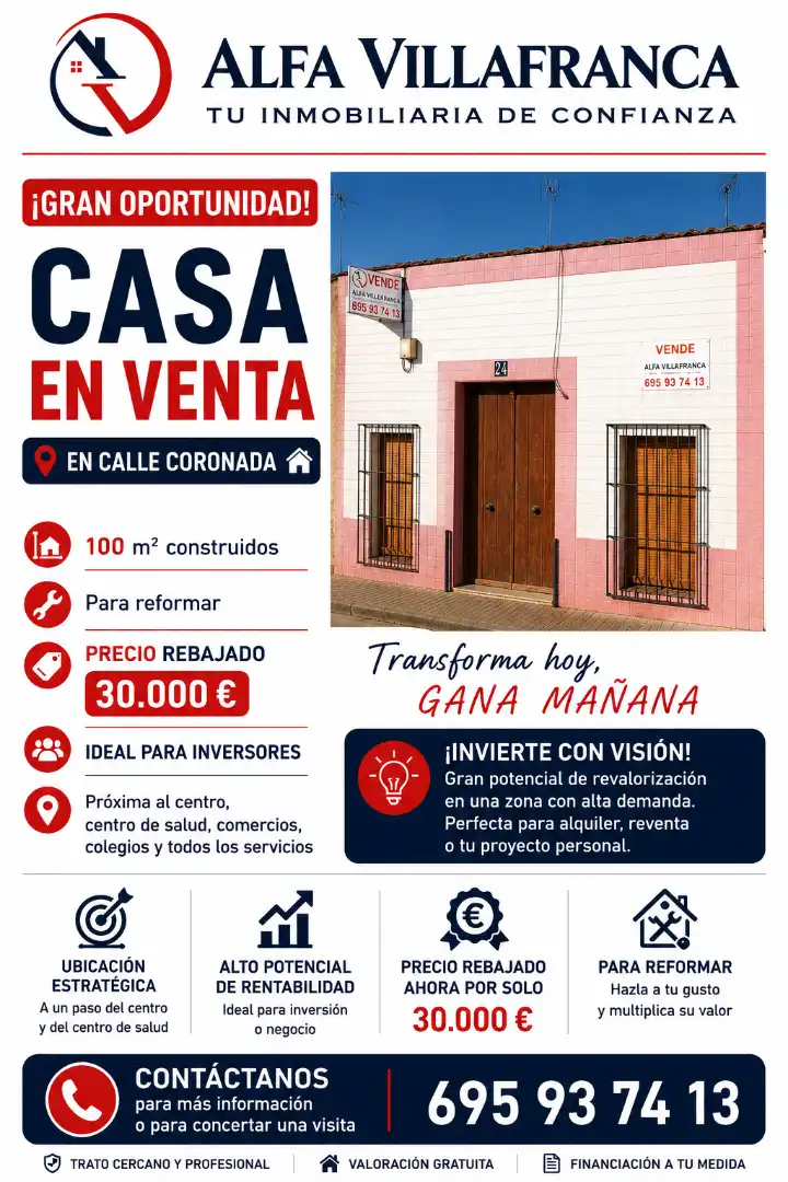 Casa o chalet en venta en Villafranca de los Barros