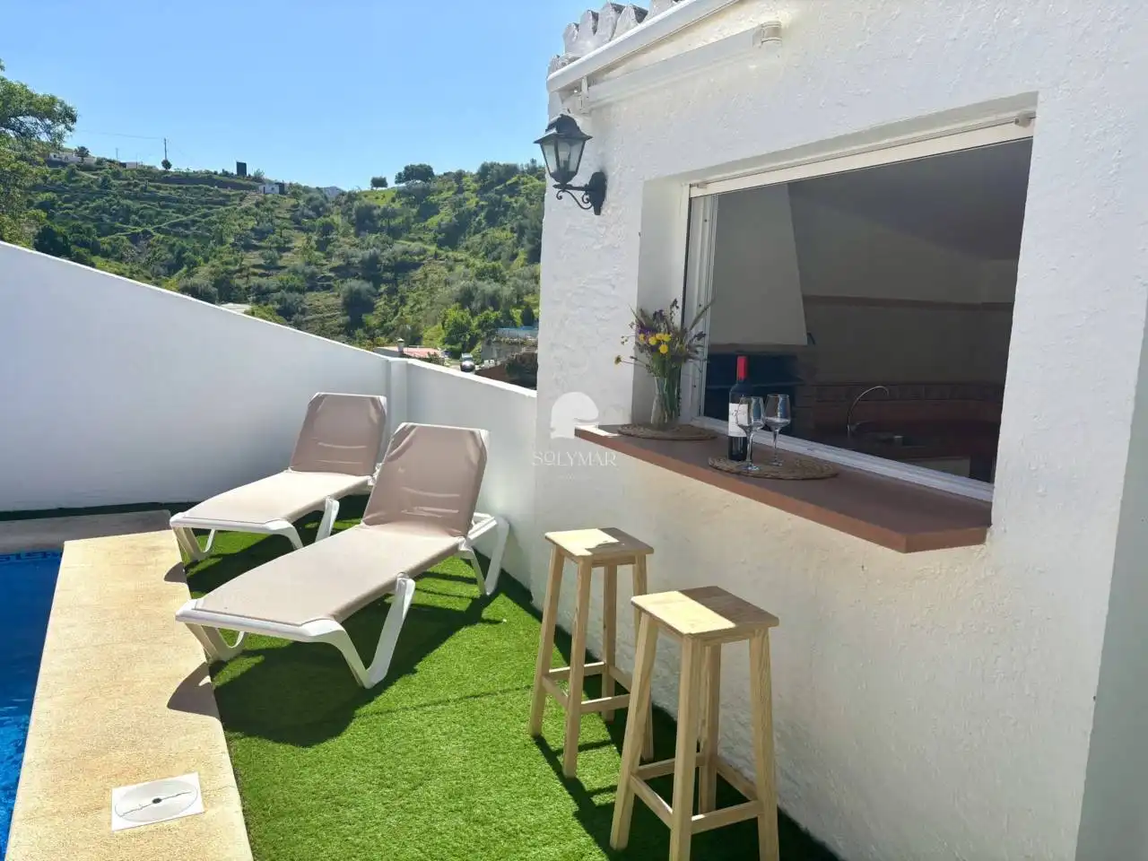 Terrasse von Haus oder Chalet zur Miete in Canillas de Aceituno mit Klimaanlage, Privatgarten und Terrasse