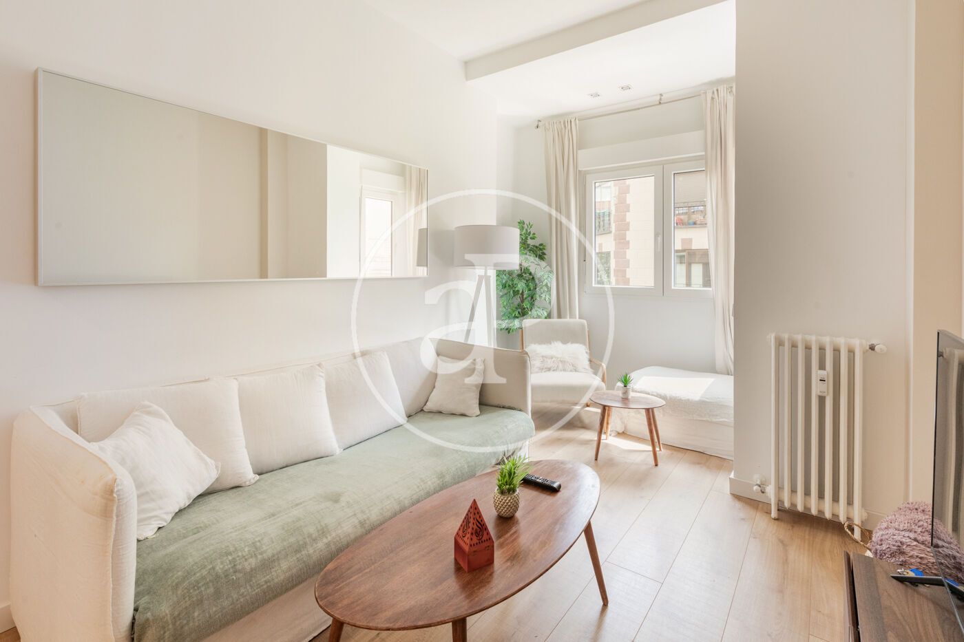 Living room of Flat to rent in  Madrid Capital  with Air Conditioner, Heating and Furnished