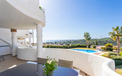 Terrasse von Wohnungen zum verkauf in Mijas mit Klimaanlage, Terrasse und Schwimmbad