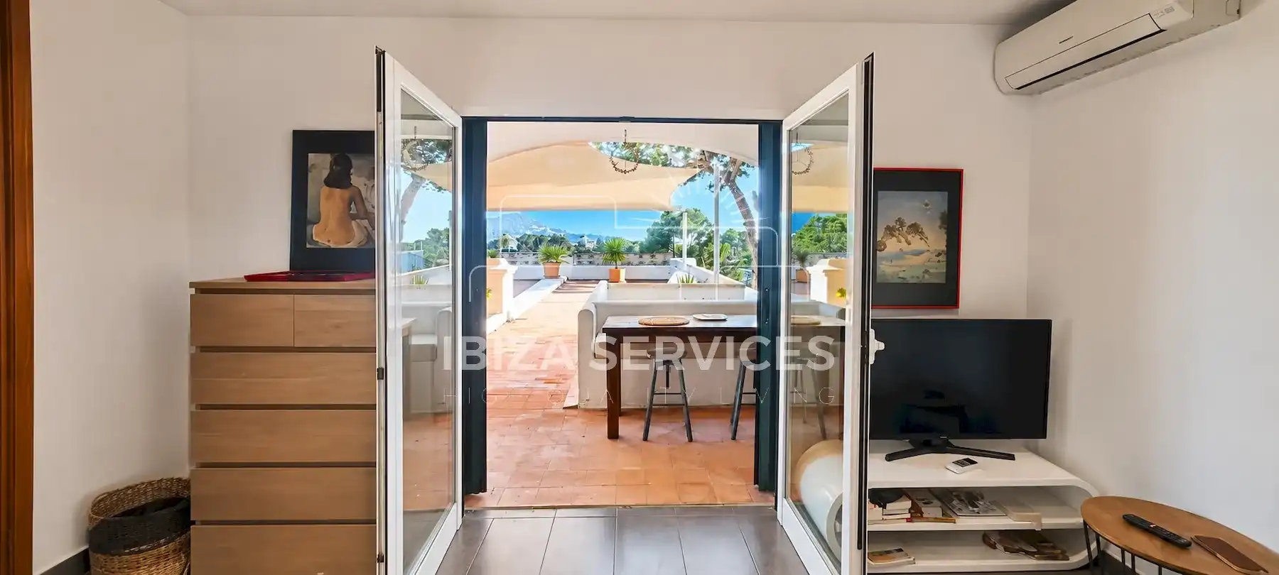 Terrasse von Wohnung zum Verkauf in Sant Josep de sa Talaia mit Klimaanlage und Schwimmbad