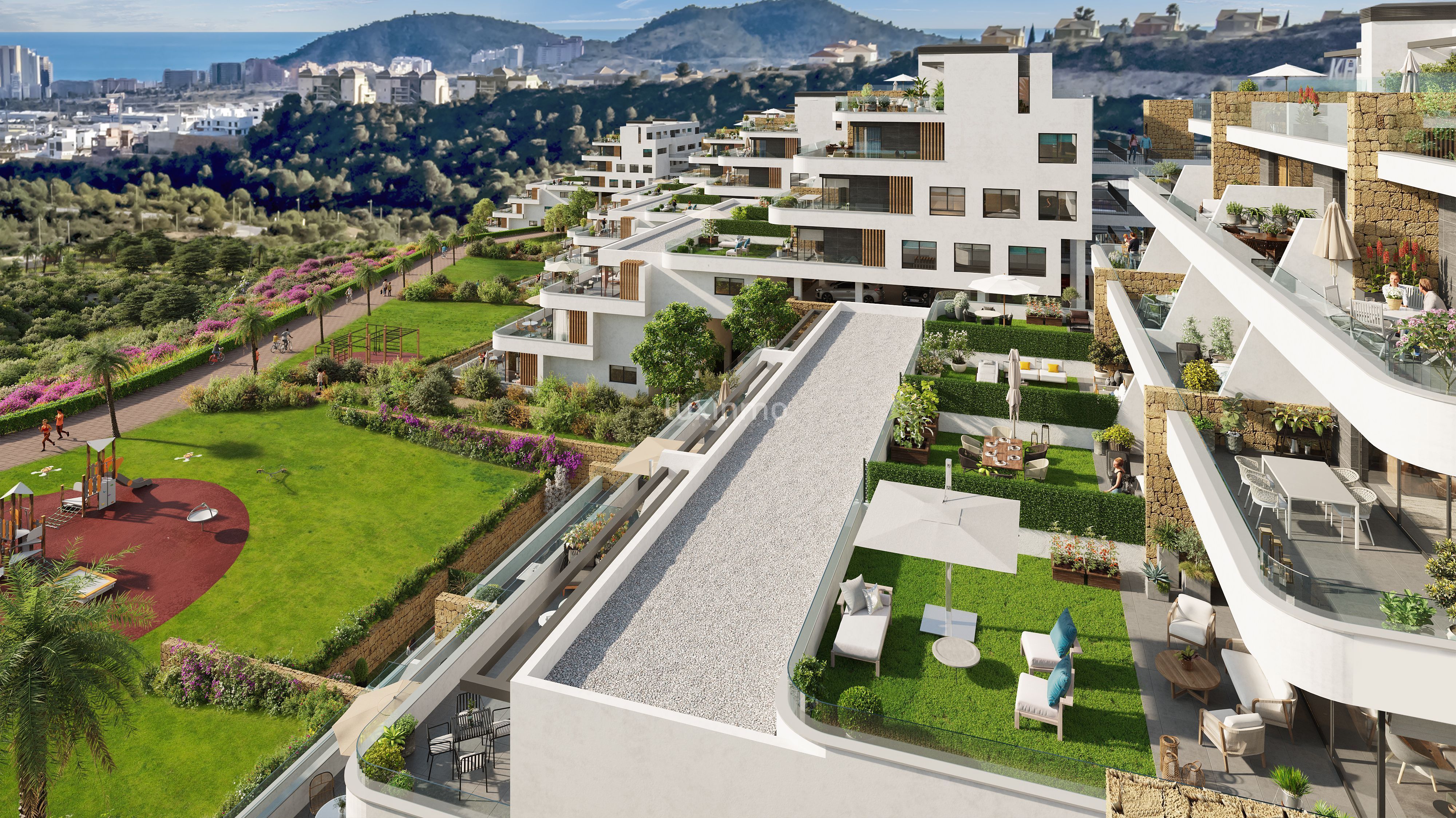 Garden of Flat for sale in Finestrat  with Air Conditioner, Heating and Private garden