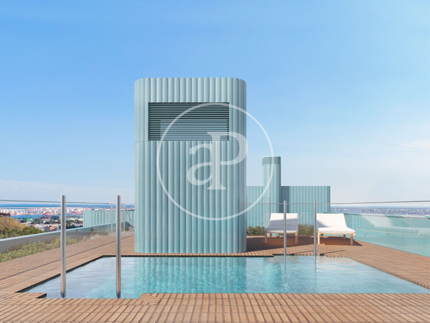 Swimming pool of Flat for sale in  Barcelona Capital  with Air Conditioner, Heating and Balcony