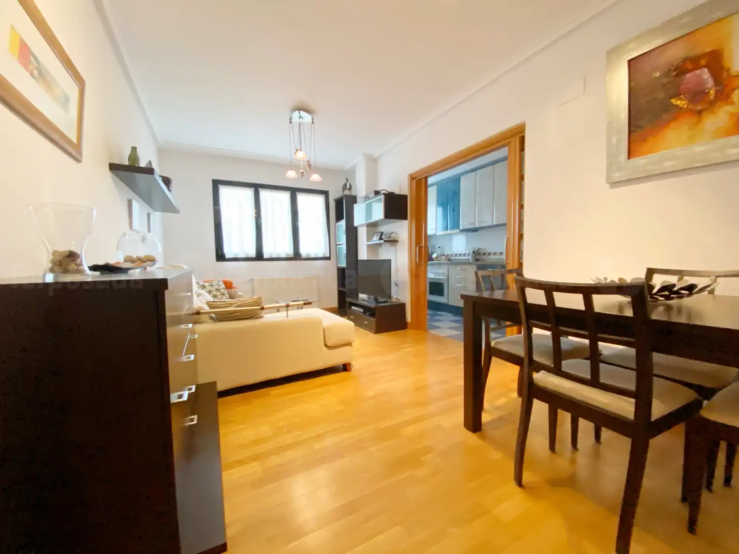 Wohnzimmer von Wohnung zur Miete in Gijón  mit Heizung, Privatgarten und Parkett