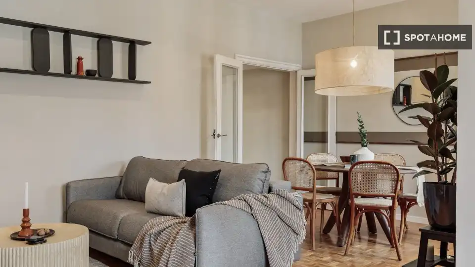 Sala de estar de Piso de alquiler en Barcelona con Aire acondicionado, Calefacción y Amueblado