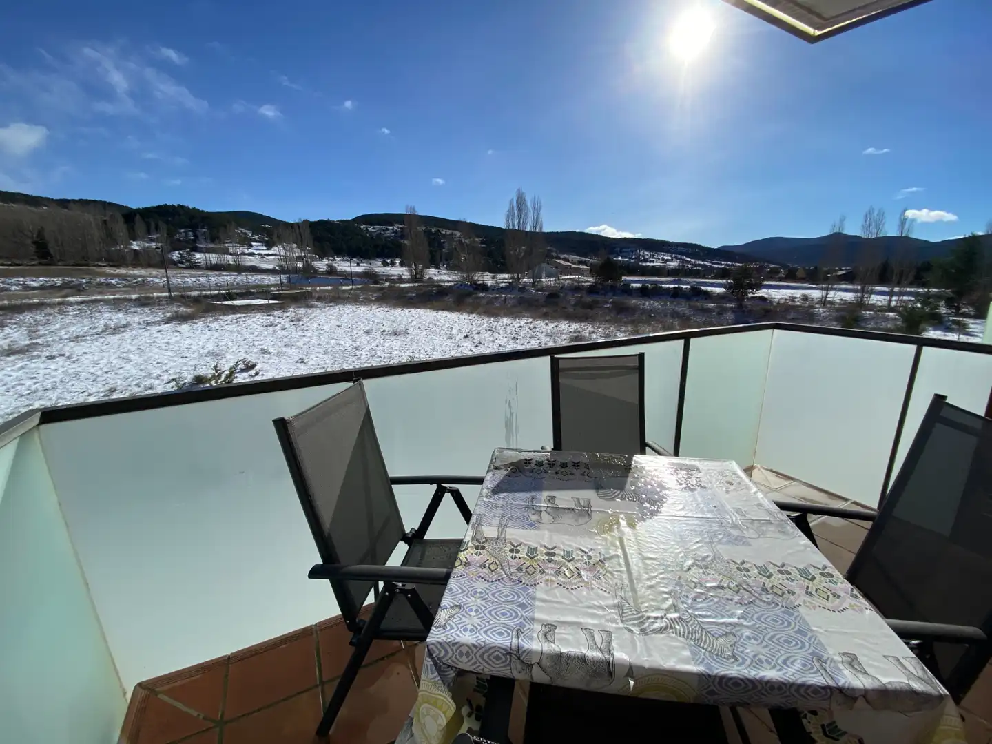 Terraza de Apartamento de alquiler en Alcalá de la Selva con Calefacción, Terraza y Amueblado