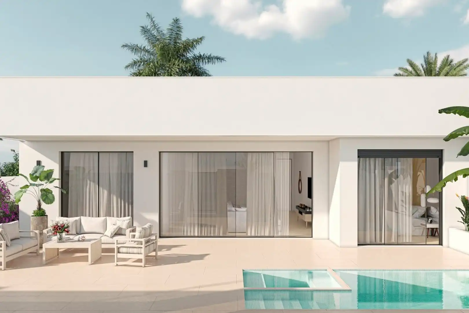 Außenansicht von Wohnung zum Verkauf in Murcia mit Klimaanlage, Privatgarten und Terrasse