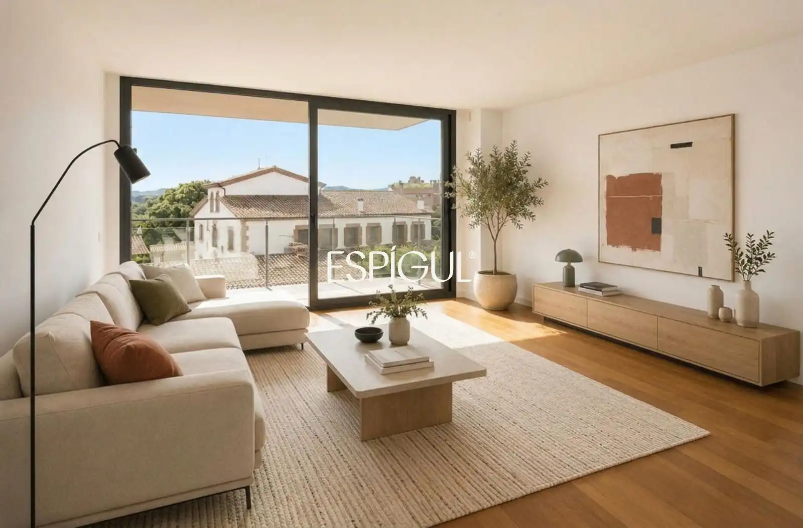 Living room of Flat for sale in Sant Cugat del Vallès  with Air Conditioner, Heating and Parquet flooring