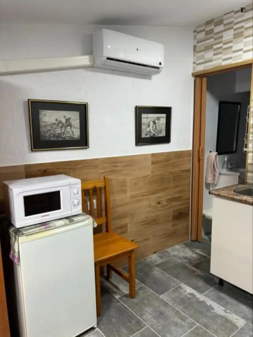 Cocina de Estudio de alquiler en L'Hospitalet de Llobregat con Aire acondicionado, Calefacción y Amueblado