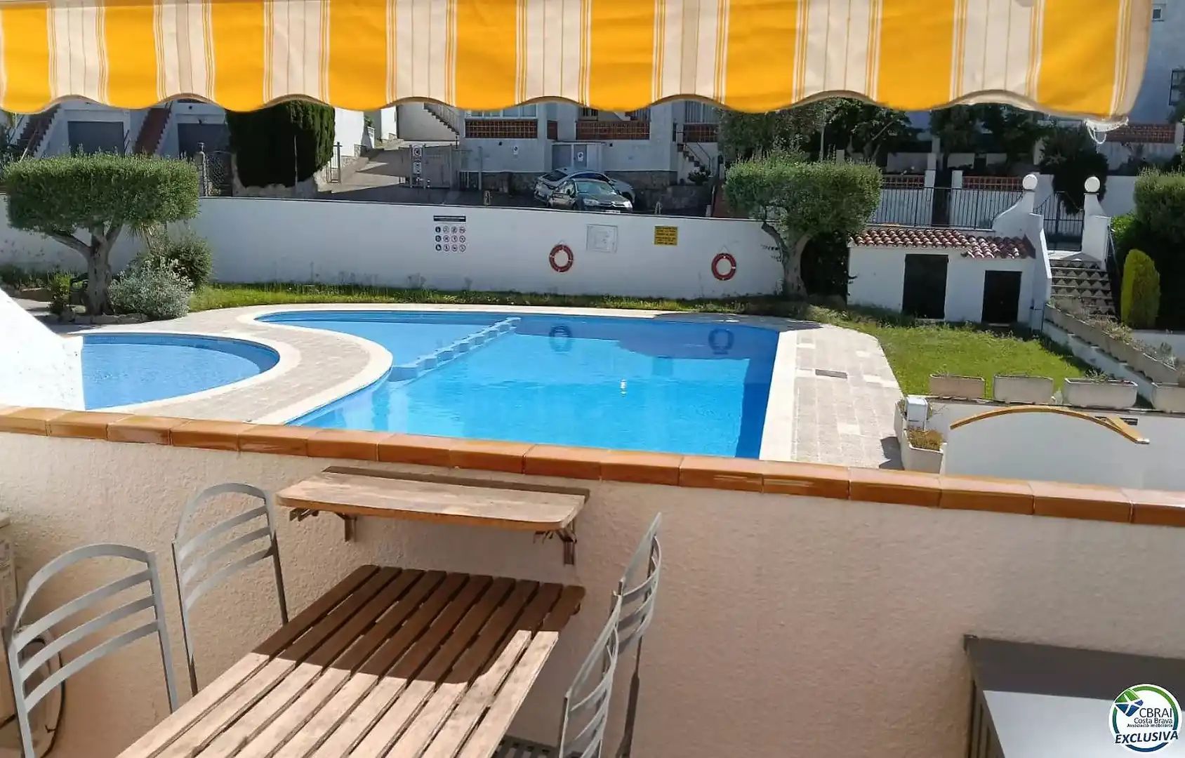 Swimming pool of Flat for sale in Roses  with Air Conditioner, Heating and Terrace