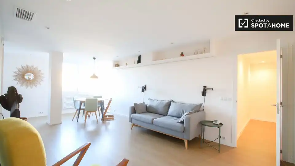 Living room of Flat for rent in Valencia  with Air Conditioner, Heating and Furnished