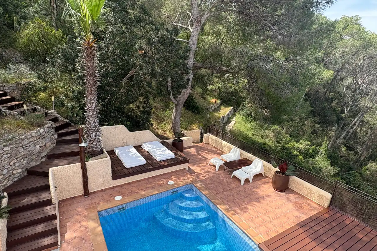 Terrassa de Casa o xalet de lloguer en Santa Eulària des Riu amb Aire condicionat, Jardí privat i Terrassa