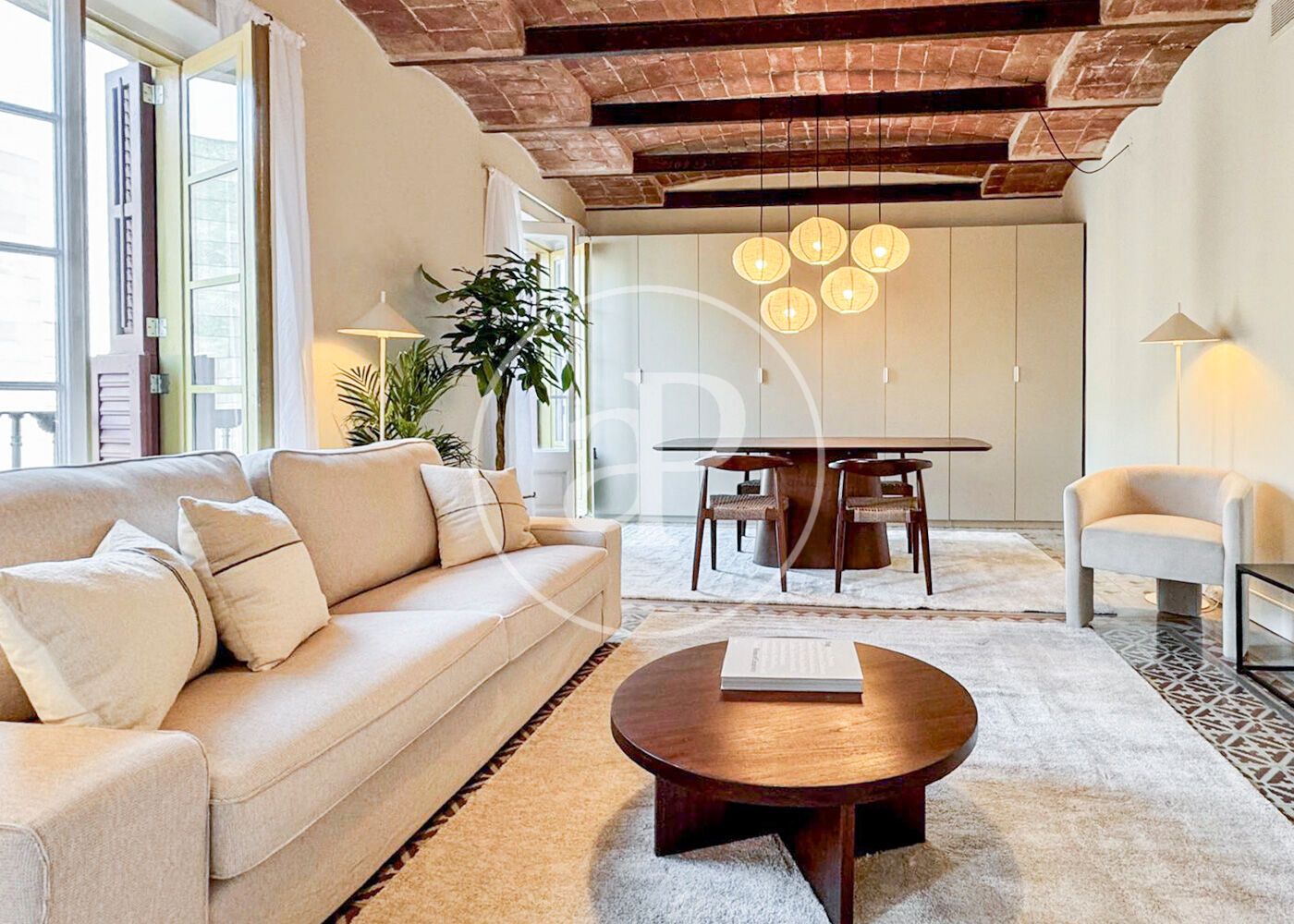 Sala d'estar de Pis de lloguer en  Barcelona Capital amb Aire condicionat, Calefacció i Moblat