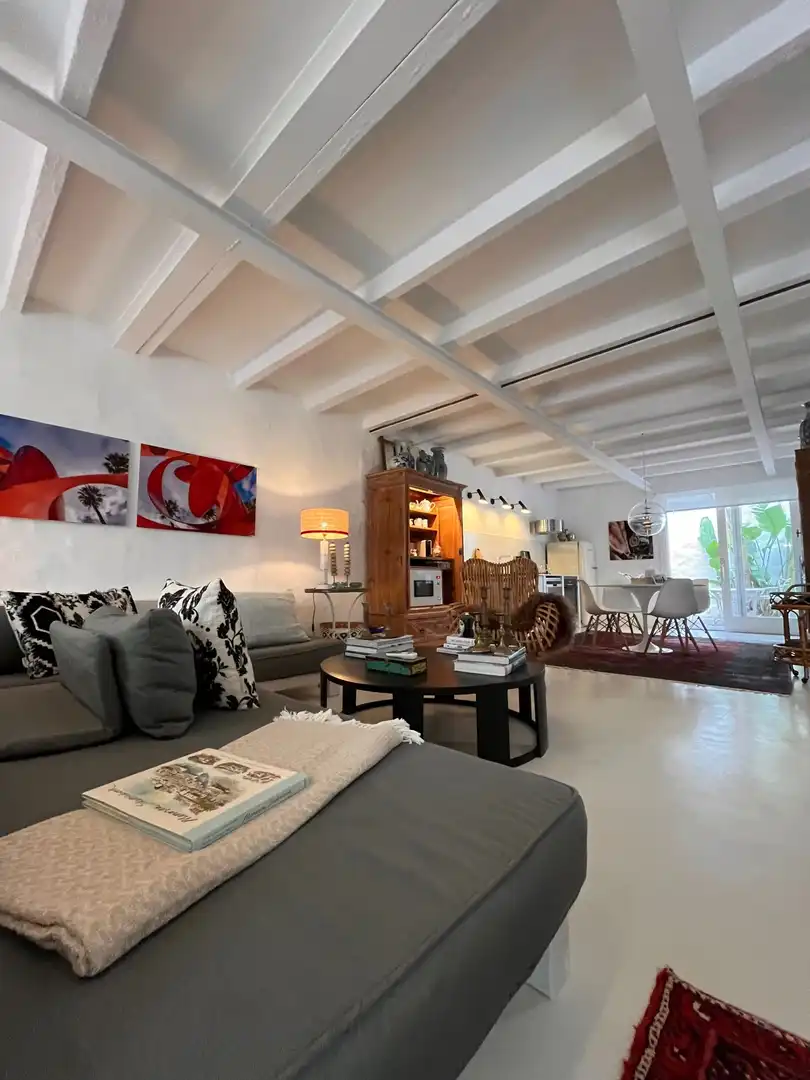 Wohnzimmer von Country house zum Verkauf in Es Migjorn Gran mit Klimaanlage, Heizung und Privatgarten
