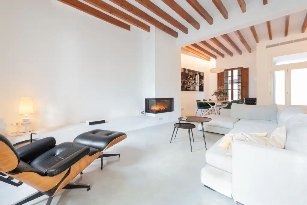 Wohnzimmer von Country house zur Miete in Pollença mit Klimaanlage, Heizung und Privatgarten
