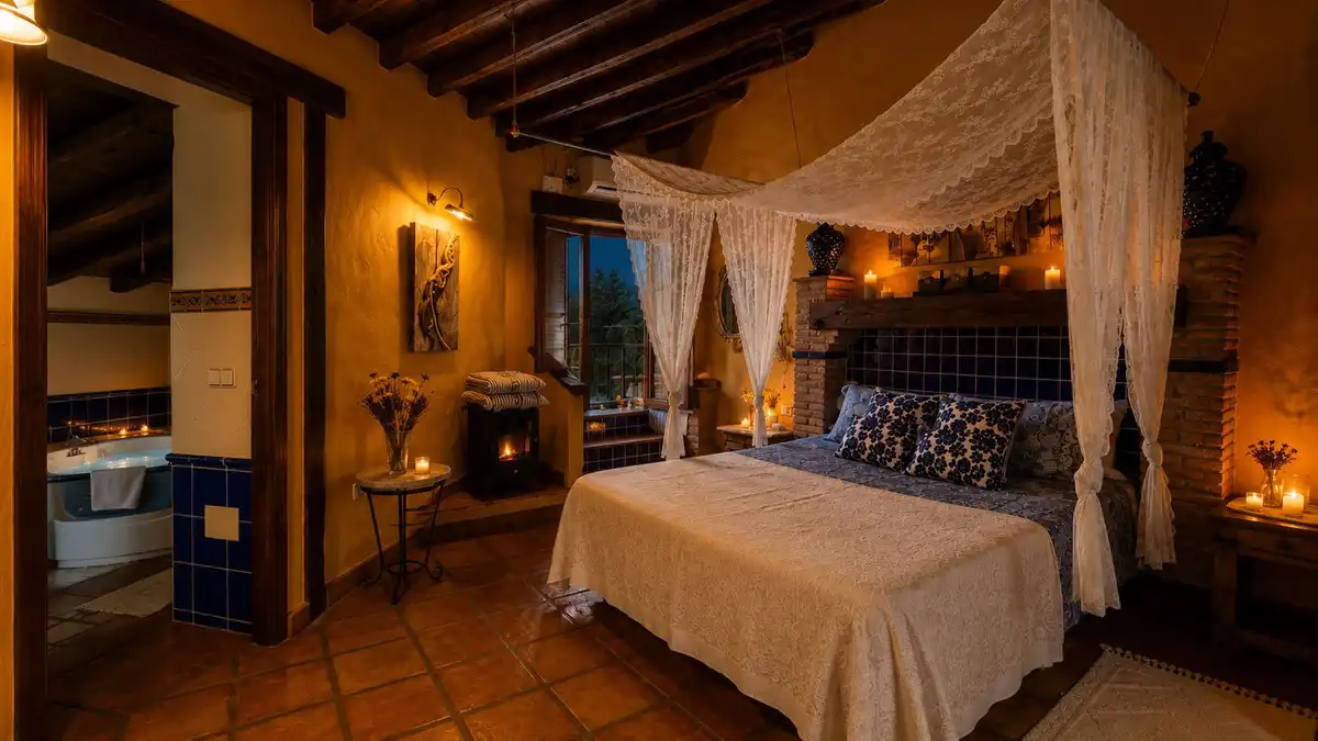 Dormitori de Finca rústica en venda en Cártama amb Aire condicionat, Jardí privat i Terrassa