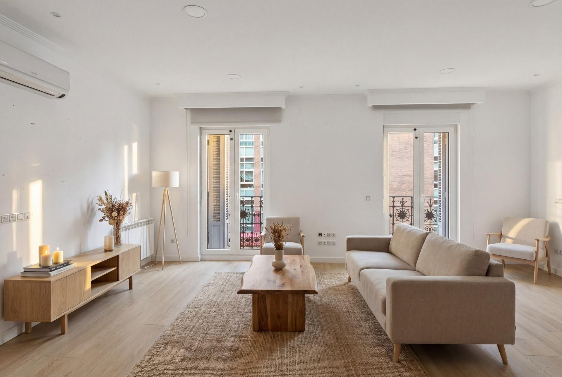 Living room of Flat to rent in  Madrid Capital  with Air Conditioner and Balcony