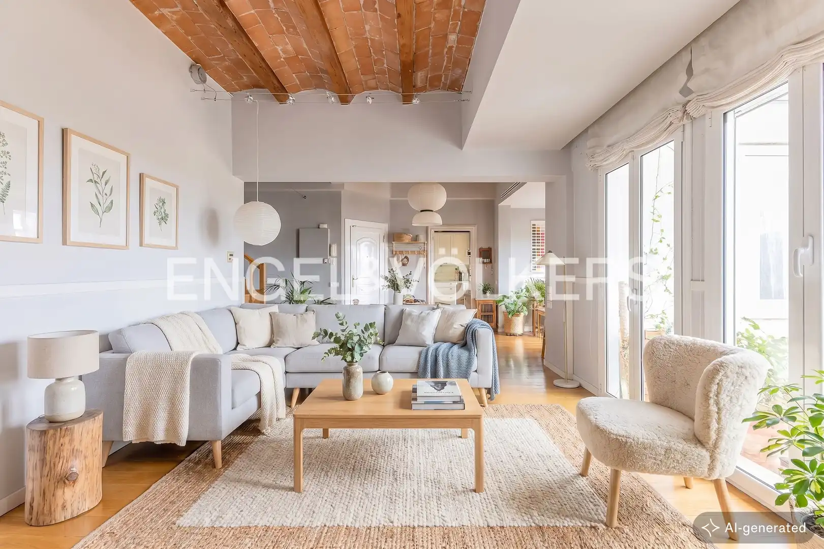 Living room of Duplexes for sale in  Barcelona Capital  with Air Conditioner, Heating and Private garden