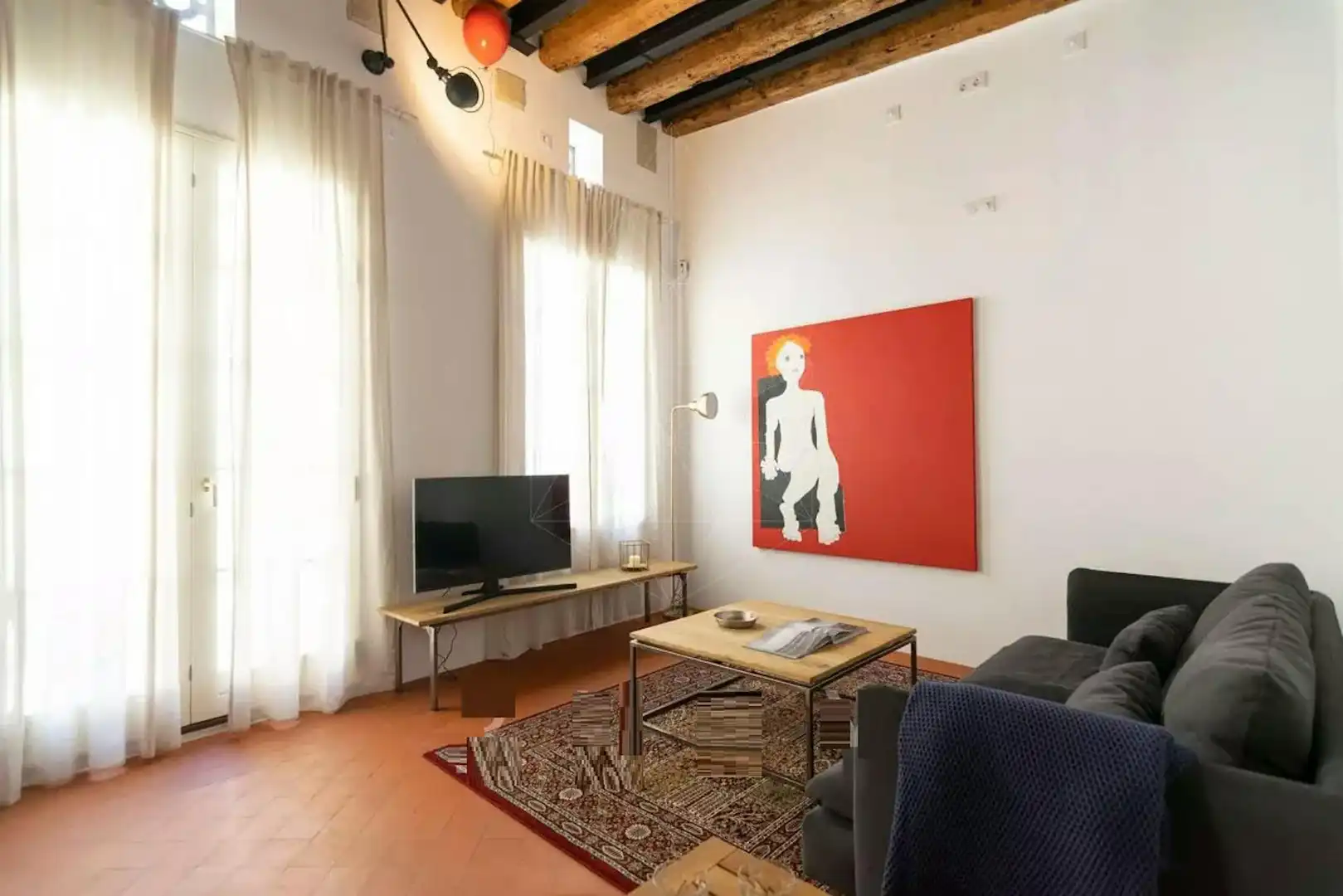 Wohnzimmer von Wohnung zur Miete in Barcelona mit Klimaanlage, Heizung und Möbliert