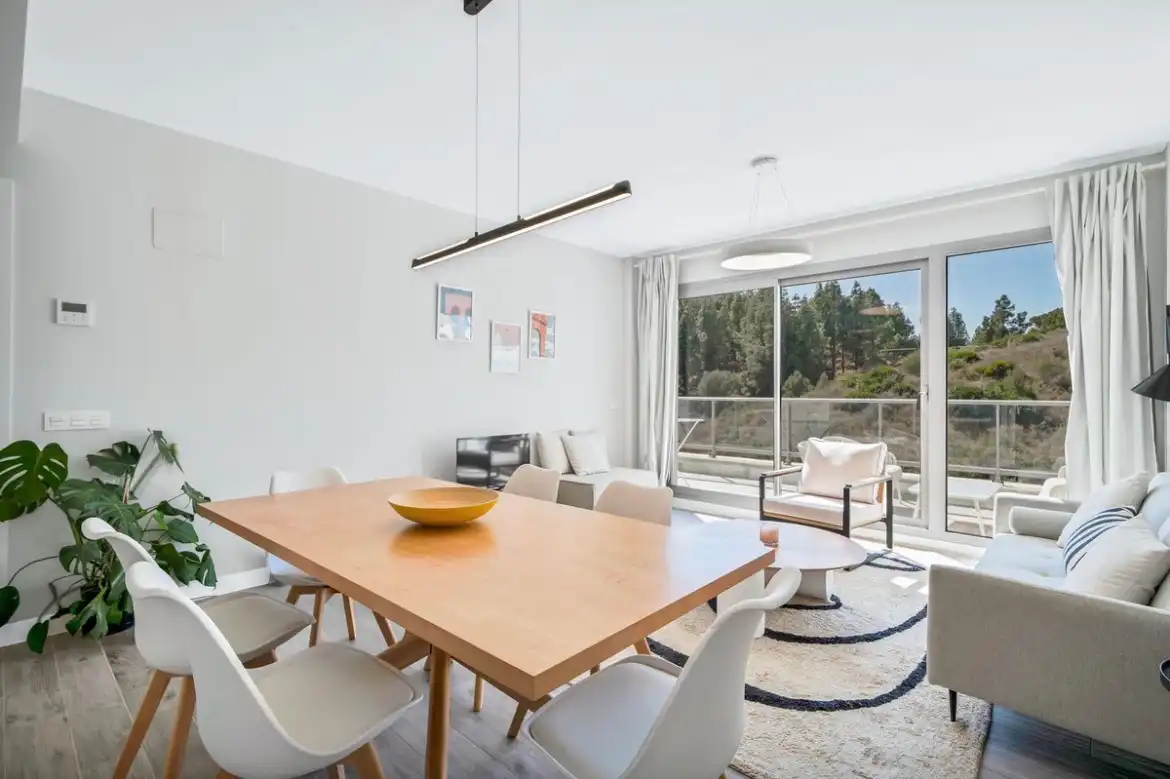 Dining room of Flat for sale in Mijas  with Air Conditioner, Terrace and Furnished