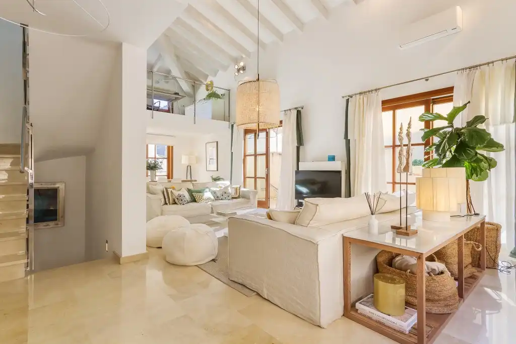 Living room of Country homes for sale in Pollença  with Air Conditioner, Heating and Private garden