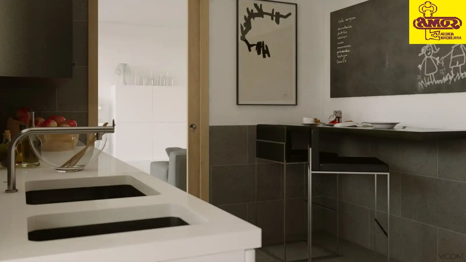 Cocina de Casa o chalet en venta en Santiago de Compostela  con Amueblado