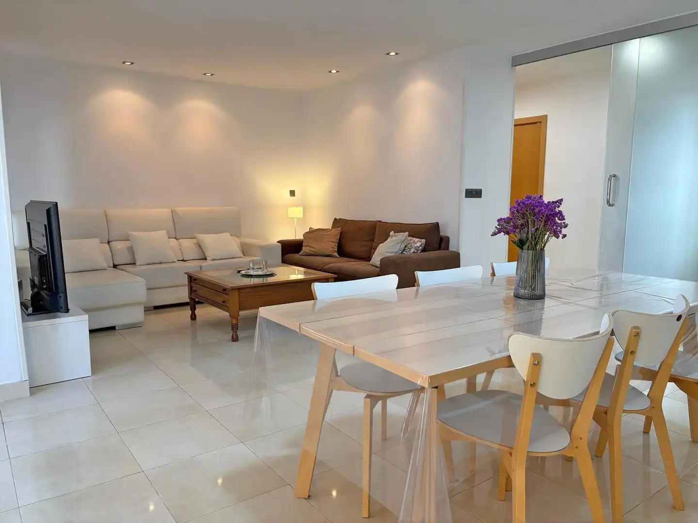 Living room of Flat for rent in Santa Pola  with Heating, Terrace and Furnished