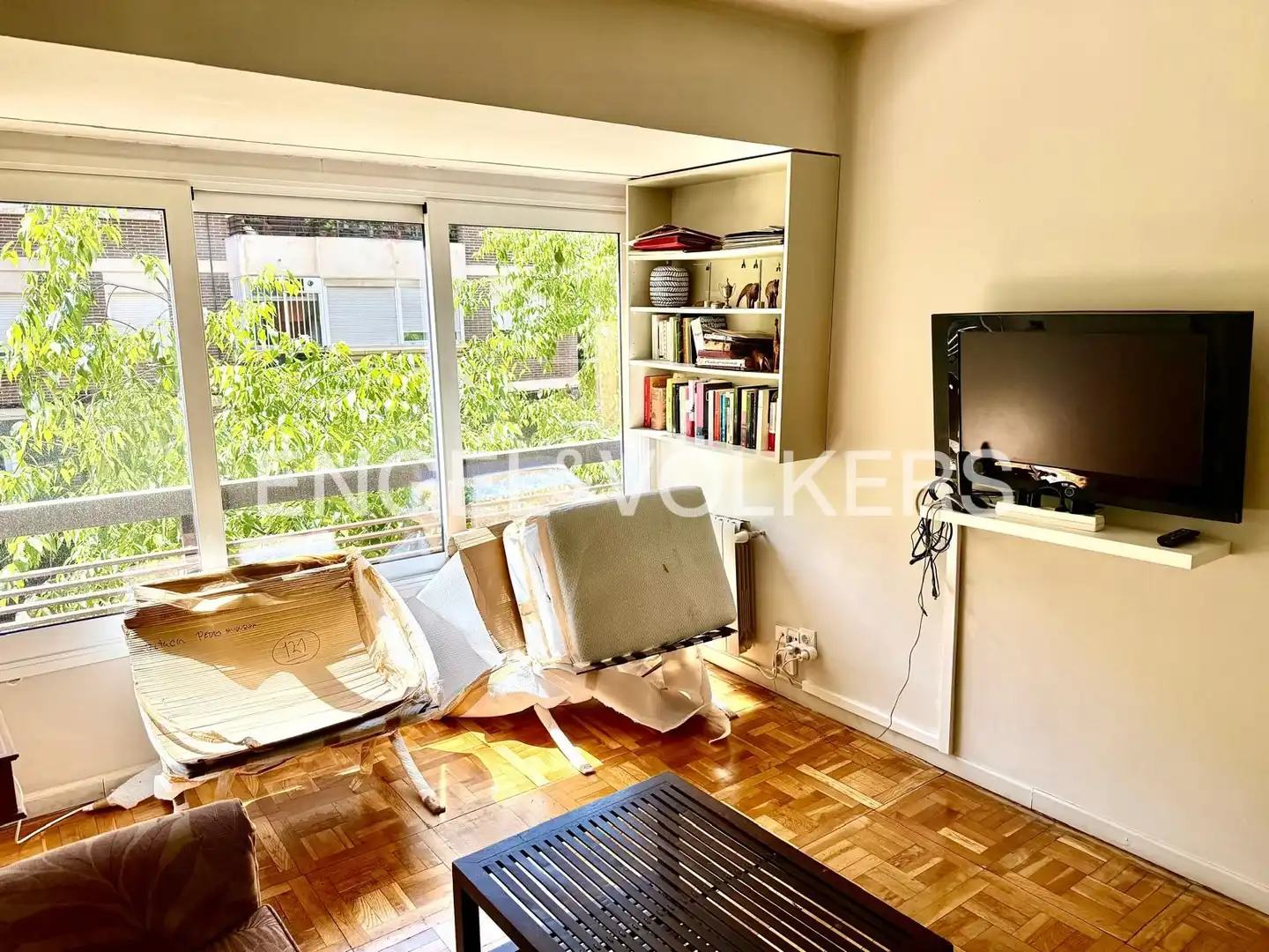 Sala d'estar de Pis en venda en Madrid amb Calefacció, Jardí privat i Parquet