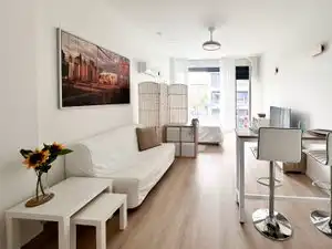 Wohnzimmer von Wohnung zur Miete in Madrid mit Klimaanlage, Heizung und Parkett