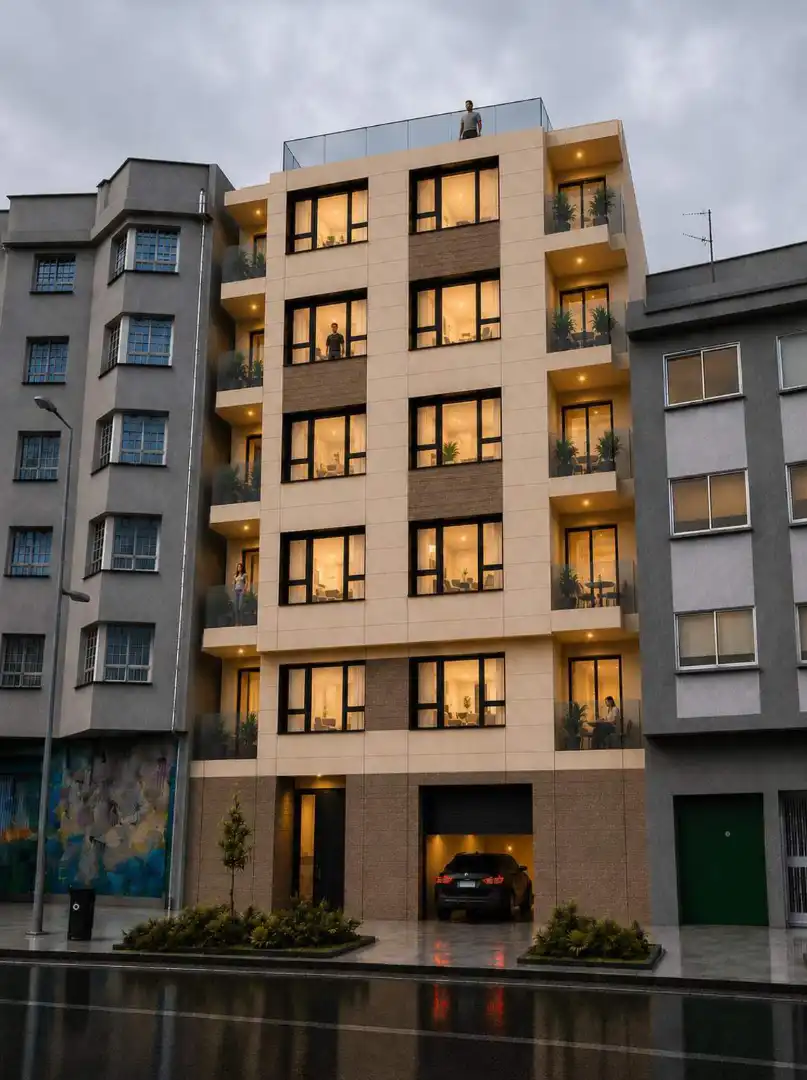 Exterior view of Flat for sale in Marín  with Heating, Parquet flooring and Terrace