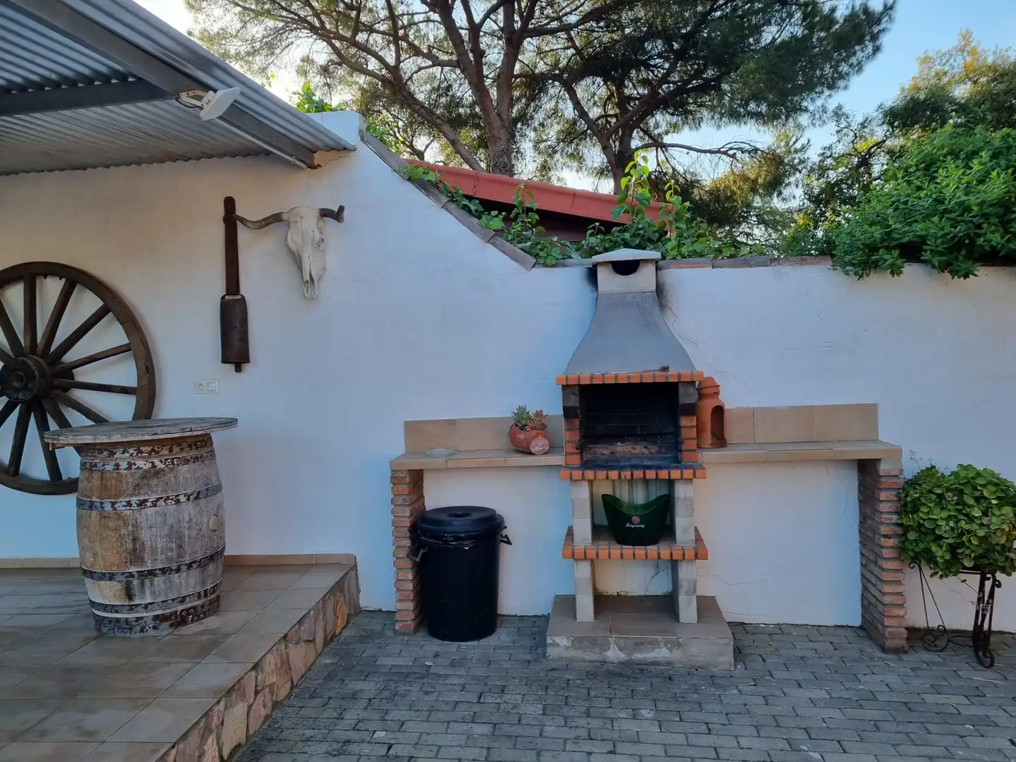Terraza de Finca rústica de alquiler en Barbate con Aire acondicionado, Terraza y Piscina