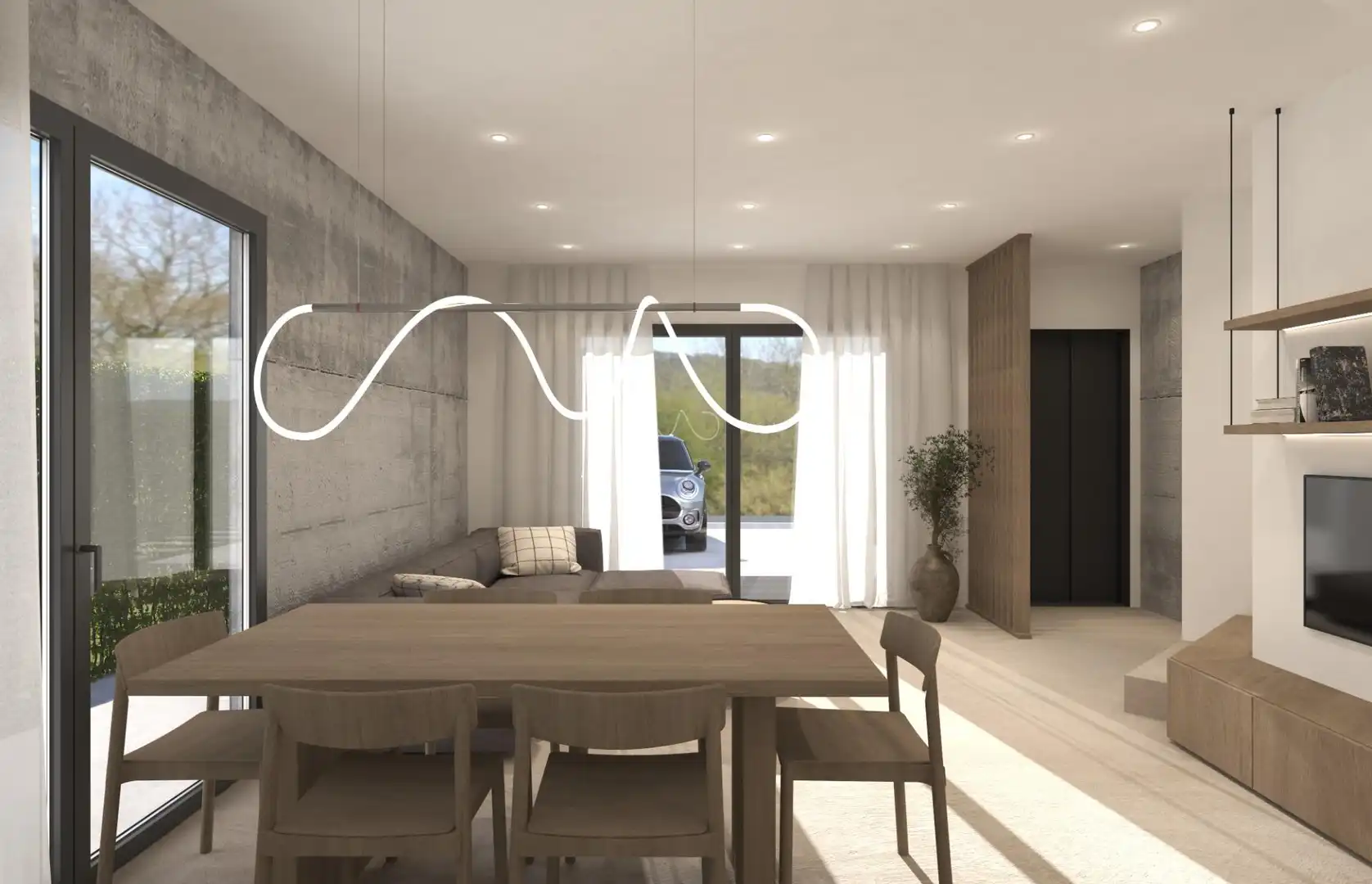 Esszimmer von Einfamilien-Reihenhaus zum Verkauf in Navata mit Heizung, Privatgarten und Parkett