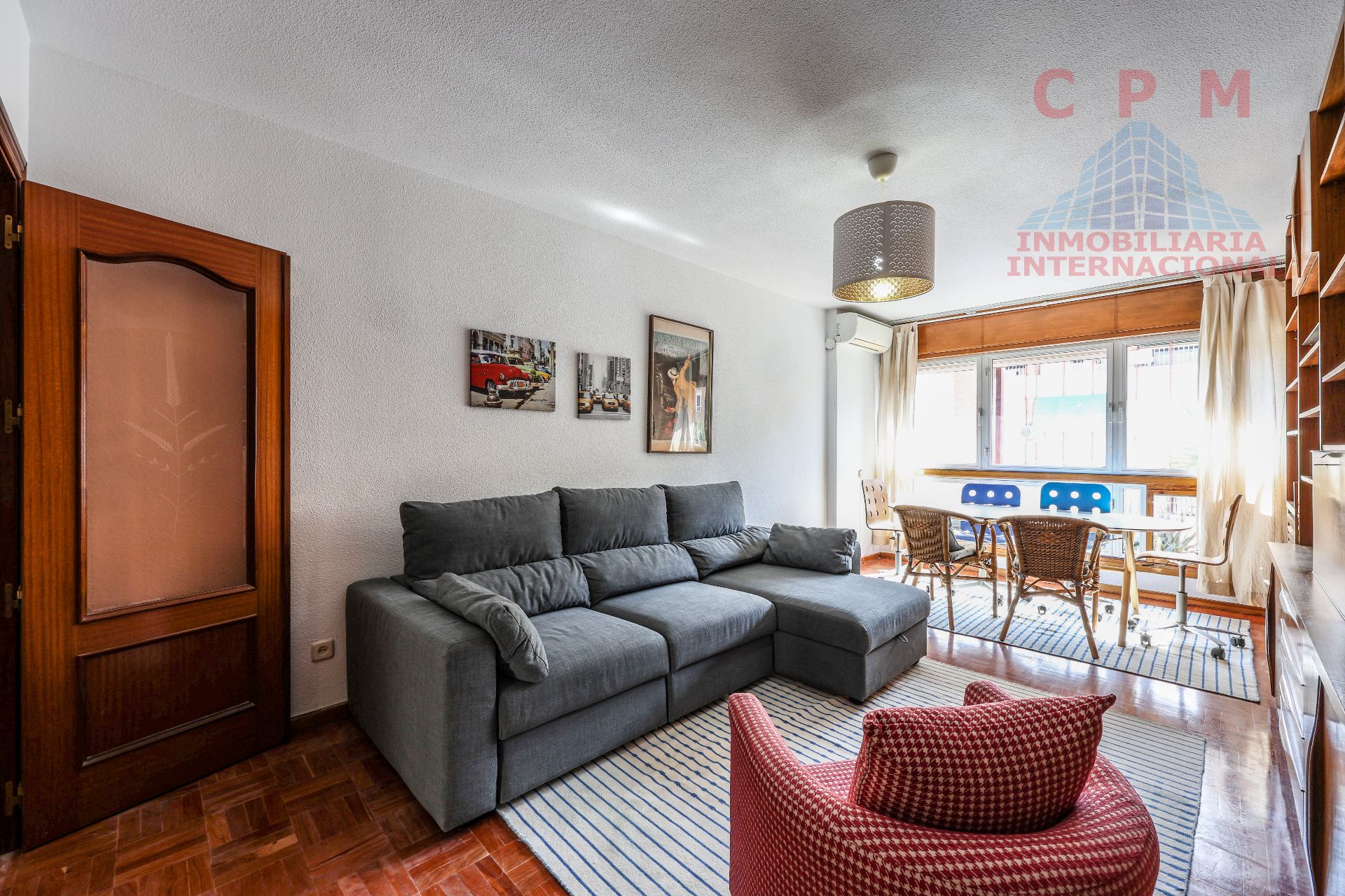 Sala d'estar de Pis de lloguer en  Madrid Capital amb Aire condicionat, Calefacció i Parquet