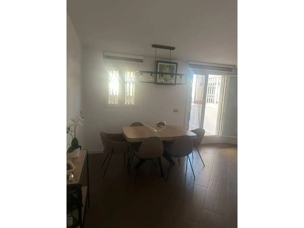 Dining room of Attic for sale in Valencia  with Air Conditioner, Parquet flooring and Terrace