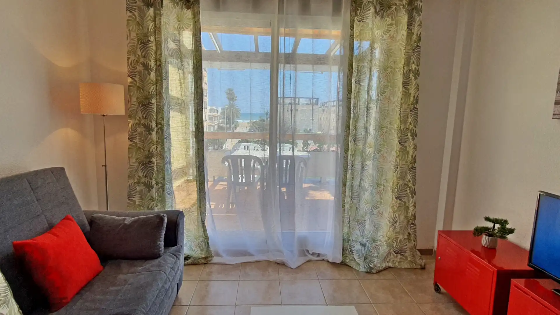 Sala de estar de Apartamento de alquiler en Xeraco con Terraza, Amueblado y Horno