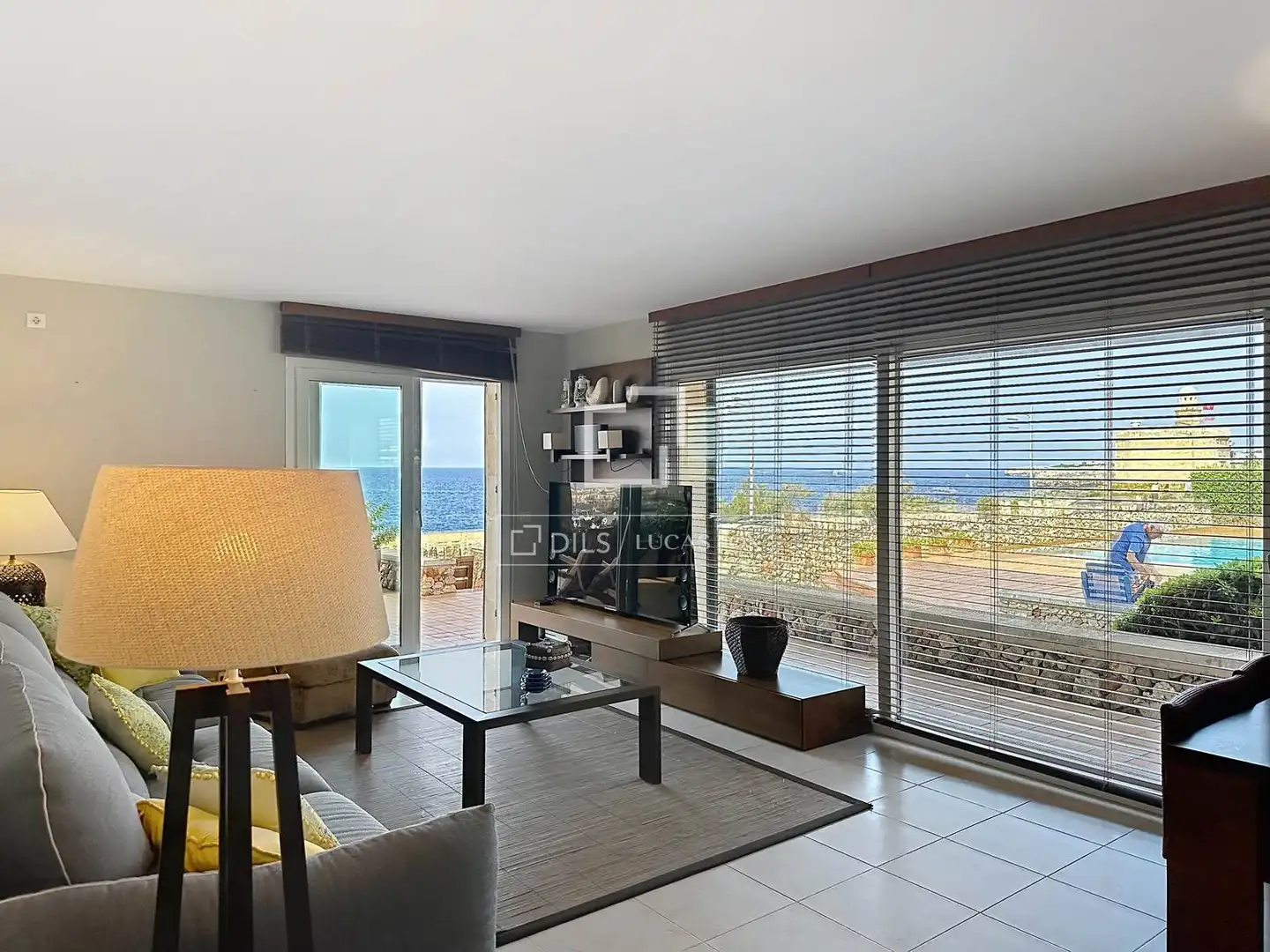 Wohnzimmer von Wohnung zur Miete in Ciutadella de Menorca mit Klimaanlage, Heizung und Privatgarten