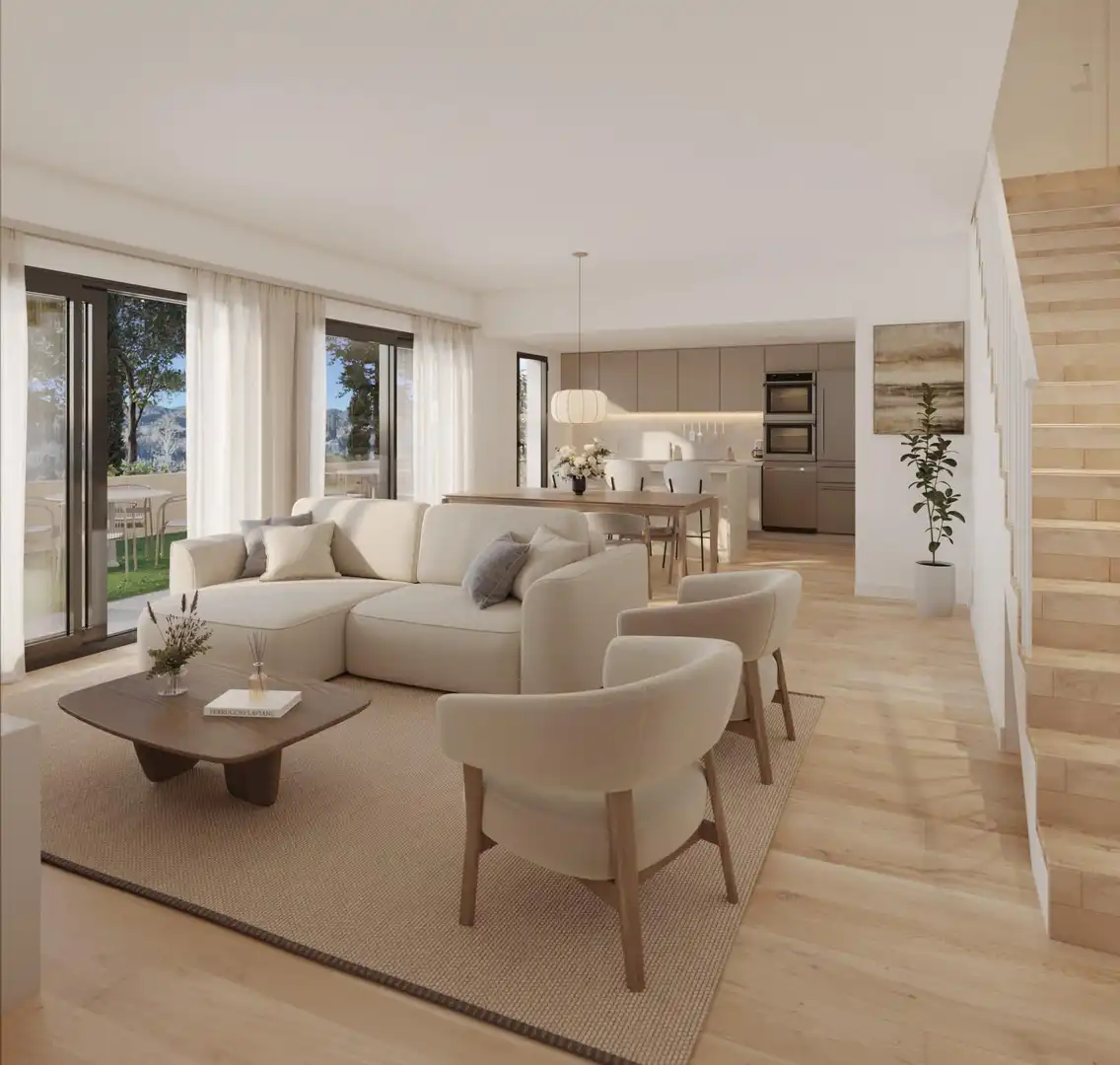 Wohnzimmer von Einfamilien-Reihenhaus zum Verkauf in Sant Feliu de Guíxols mit Heizung und Terrasse