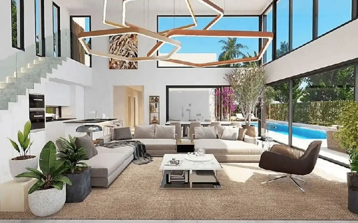 Sala de estar de Casa o chalet en venta en Marbella con Aire acondicionado, Jardín privado y Terraza