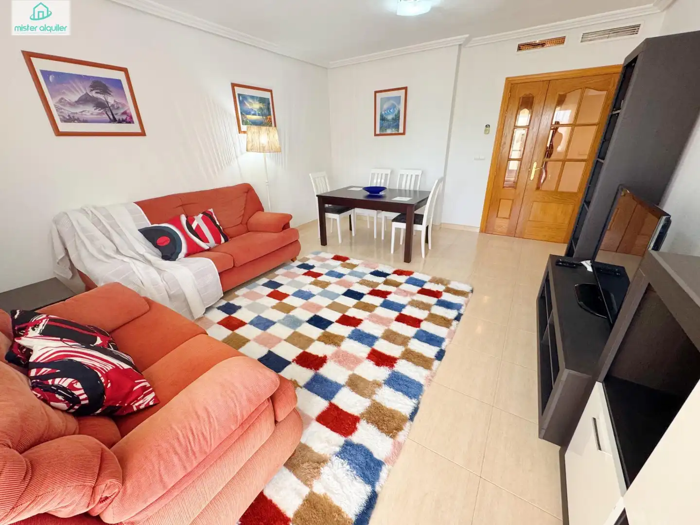 Sala de estar de Apartamento de alquiler en El Campello con Aire acondicionado, Jardín privado y Terraza