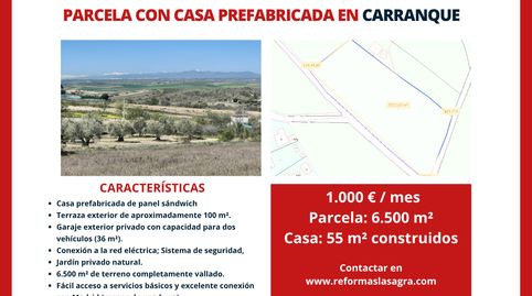 PARCELA de 6.500 m² con CASA PREFABRICADA –VENTA y/o ALQUILER con OPCIÓN a COMPRA en CARRANQUE