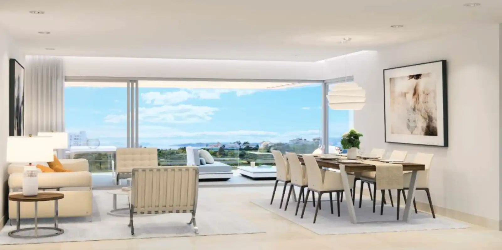 Comedor de Apartamento de alquiler en Estepona con Aire acondicionado, Calefacción y Terraza