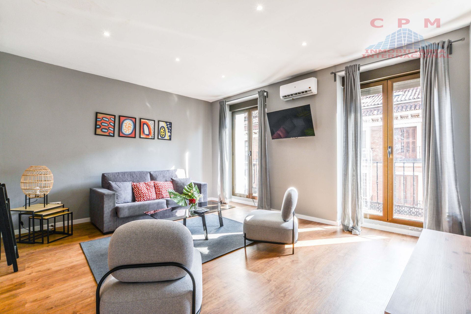 Sala d'estar de Pis de lloguer en  Madrid Capital amb Aire condicionat, Calefacció i Moblat