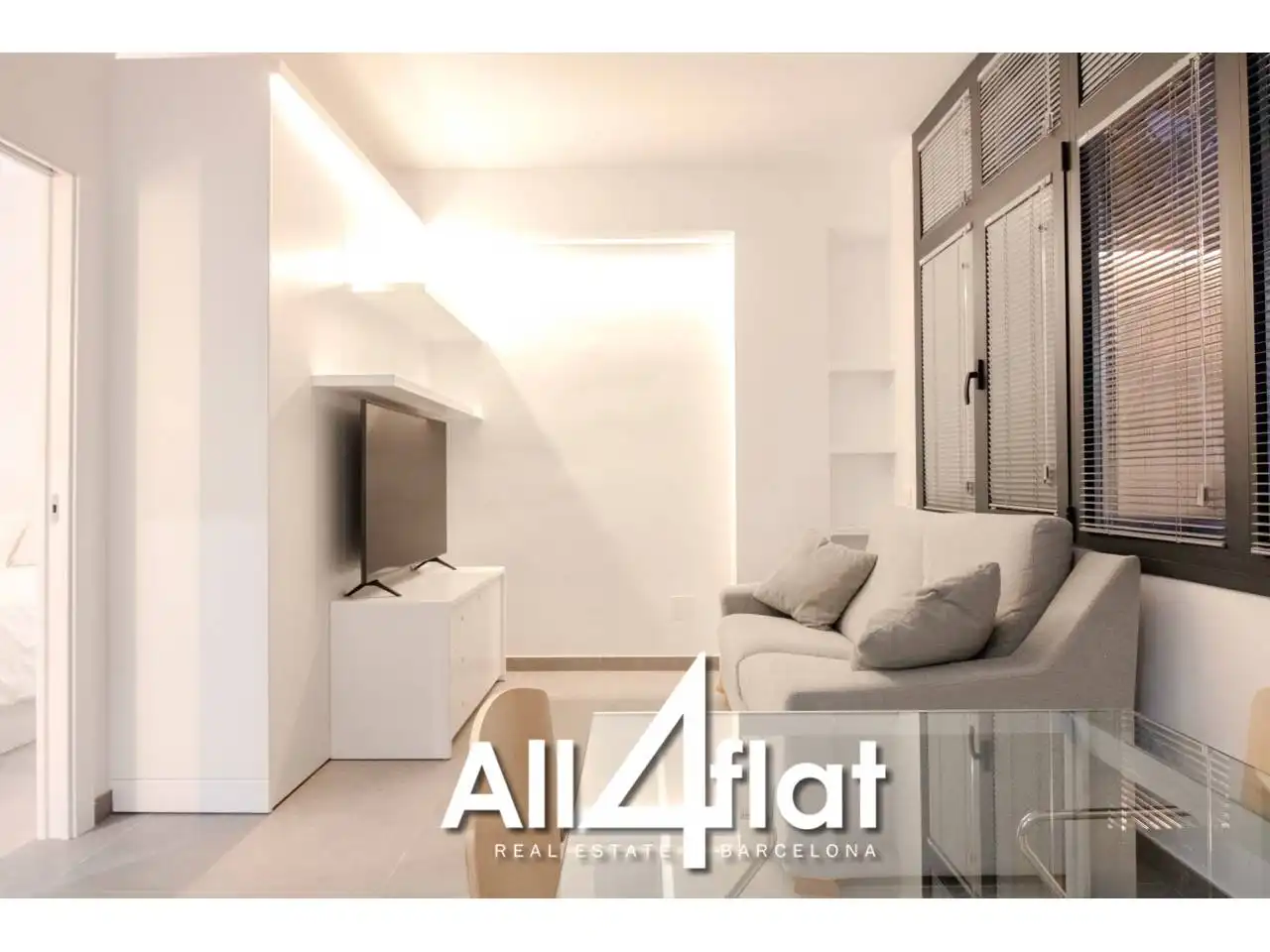 Wohnzimmer von Wohnung zur Miete in Barcelona mit Klimaanlage, Heizung und Möbliert