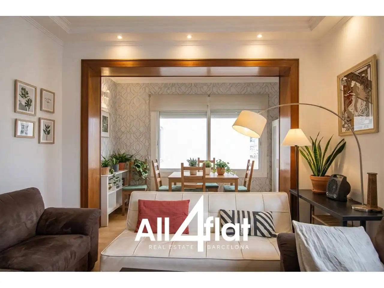 Wohnzimmer von Wohnung zur Miete in Barcelona mit Klimaanlage, Heizung und Parkett