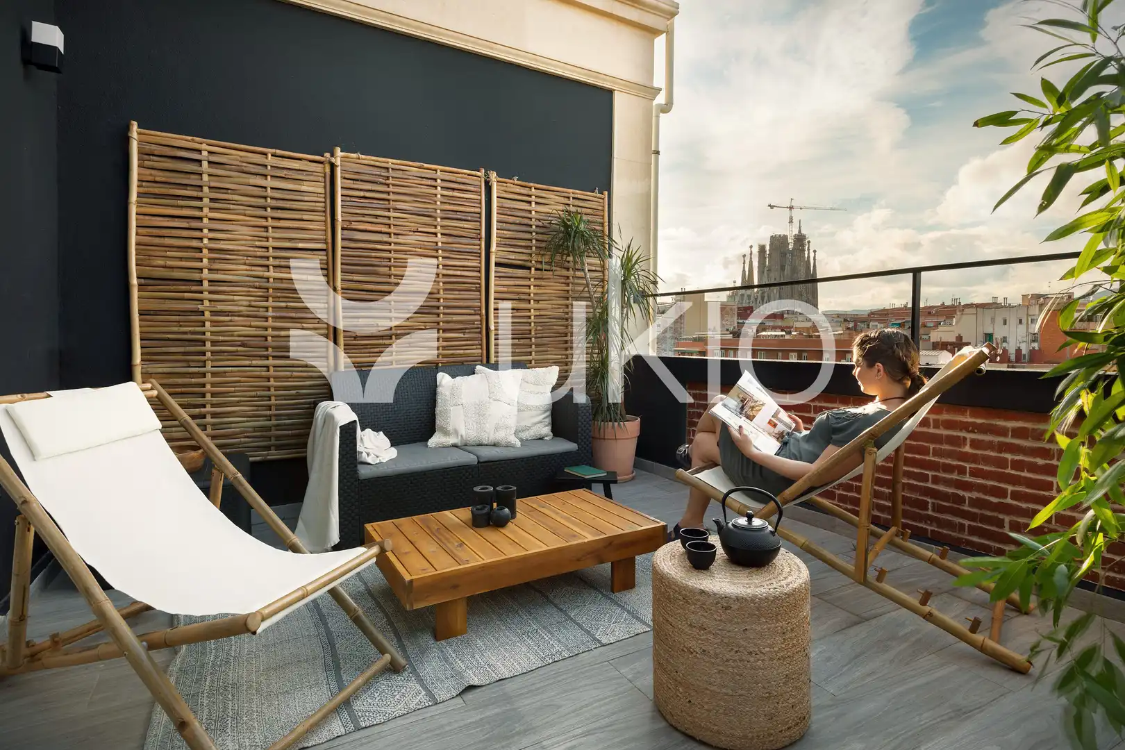 Terrasse von Wohnungen zur Miete in Barcelona mit Klimaanlage, Terrasse und Möbliert
