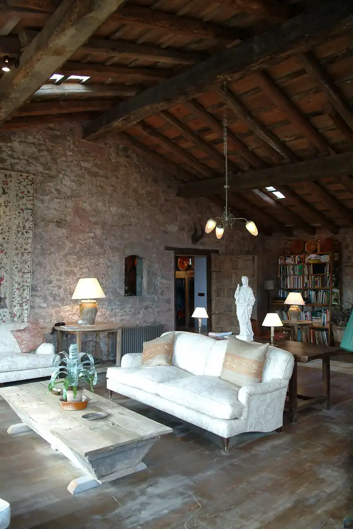 Sala de estar de Finca rústica en venta en Camprodon con Calefacción, Jardín privado y Terraza