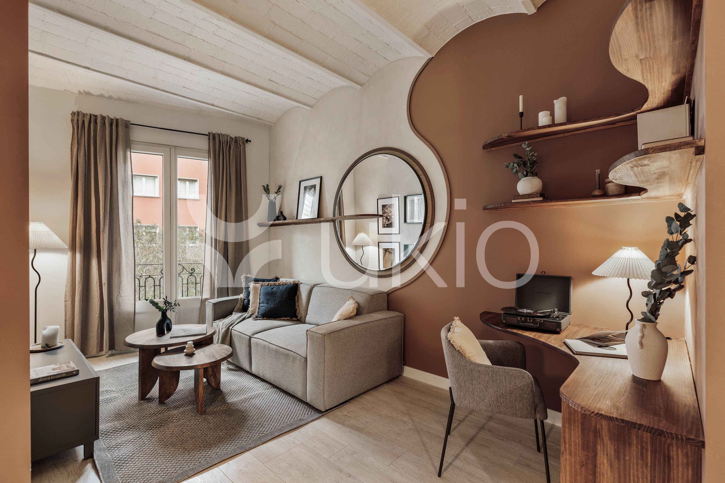 Sala d'estar de Apartament de lloguer en  Barcelona Capital amb Aire condicionat, Calefacció i Moblat