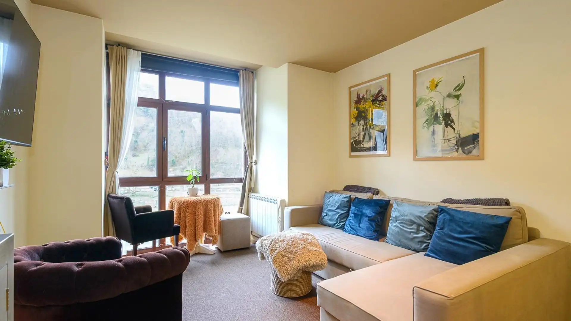 Living room of Flat for sale in Aller  with Heating, Storage room and Furnished