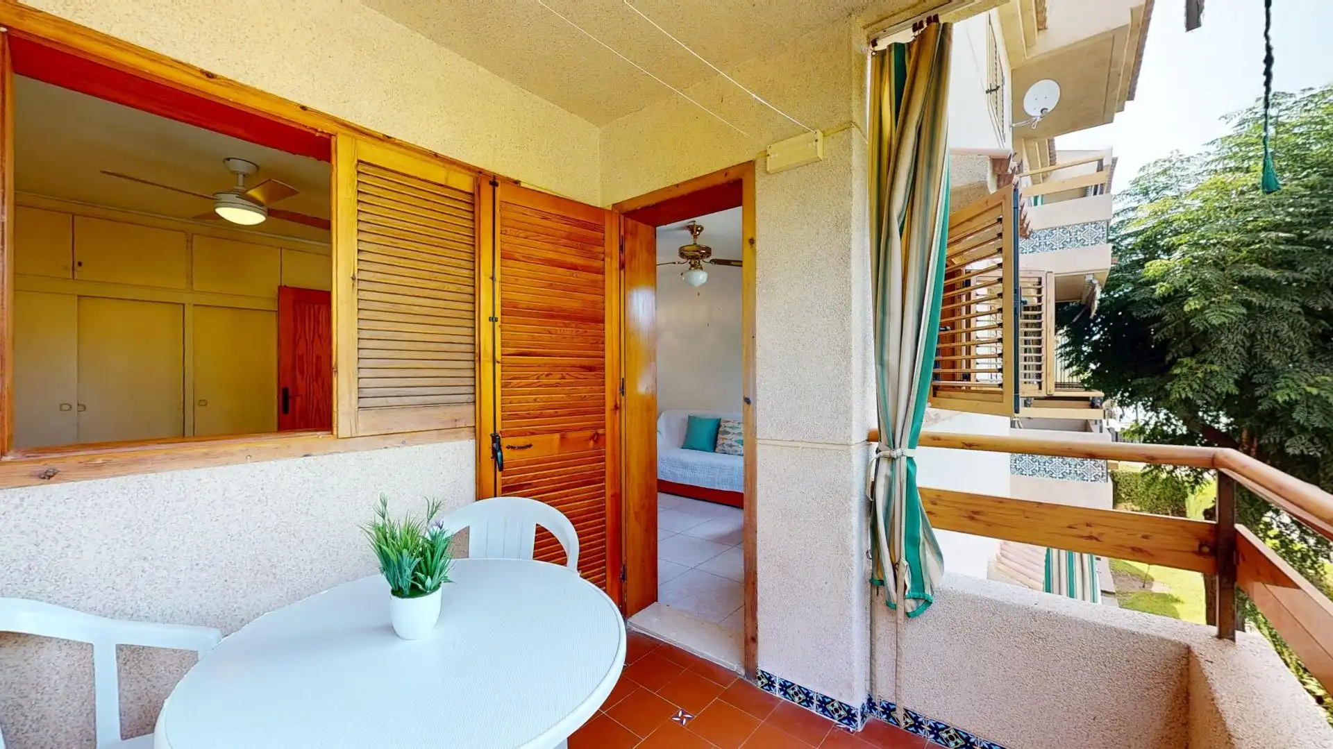 Terrassa de Apartament en venda en San Javier amb Moblat, Balcó i Piscina comunitària
