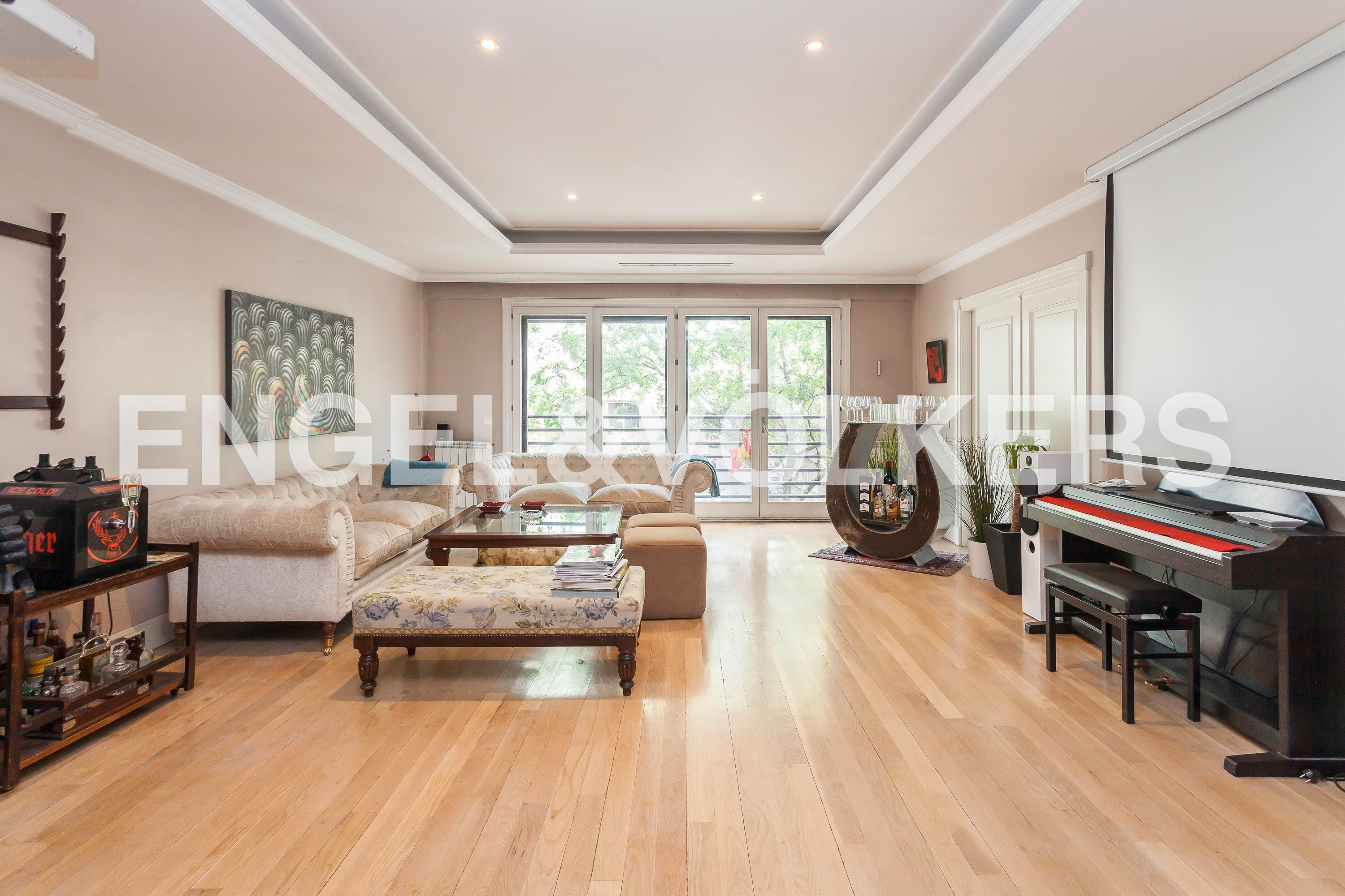 Sala d'estar de Apartament de lloguer en  Madrid Capital amb Aire condicionat, Calefacció i Parquet